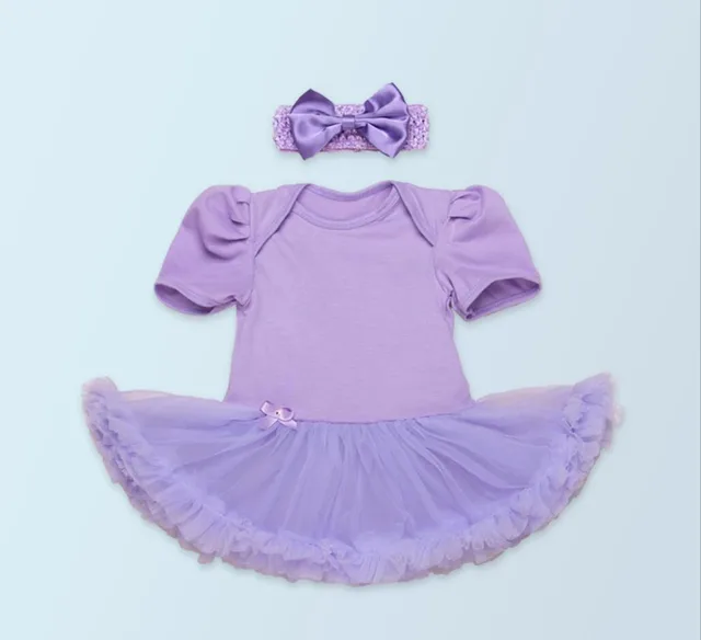 2PCs per Set Newborn Infant Girl Clothes Purple Baby Girls Tutu Dress