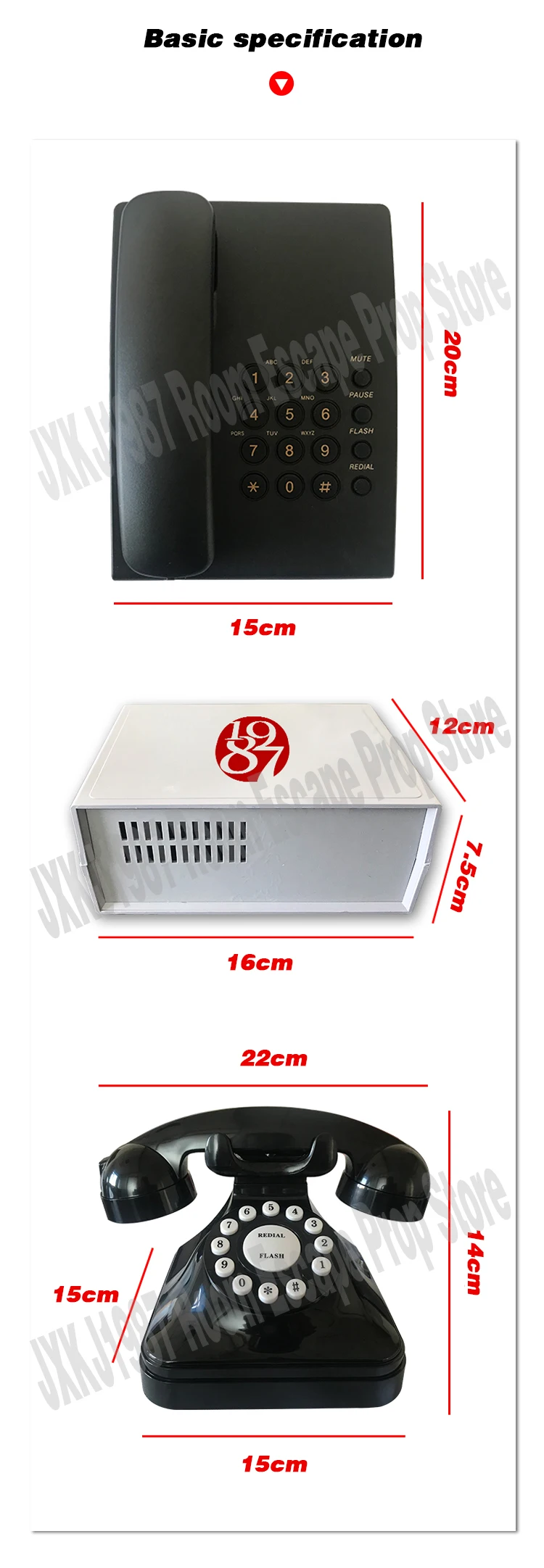 Adereços para Escapar Direita para Desbloquear com Pistas de Áudio Escapar Quarto Prop Horrível Telefone Inteligente Jogo Chamada Dial Senha 12 Kits de sistema de alarme