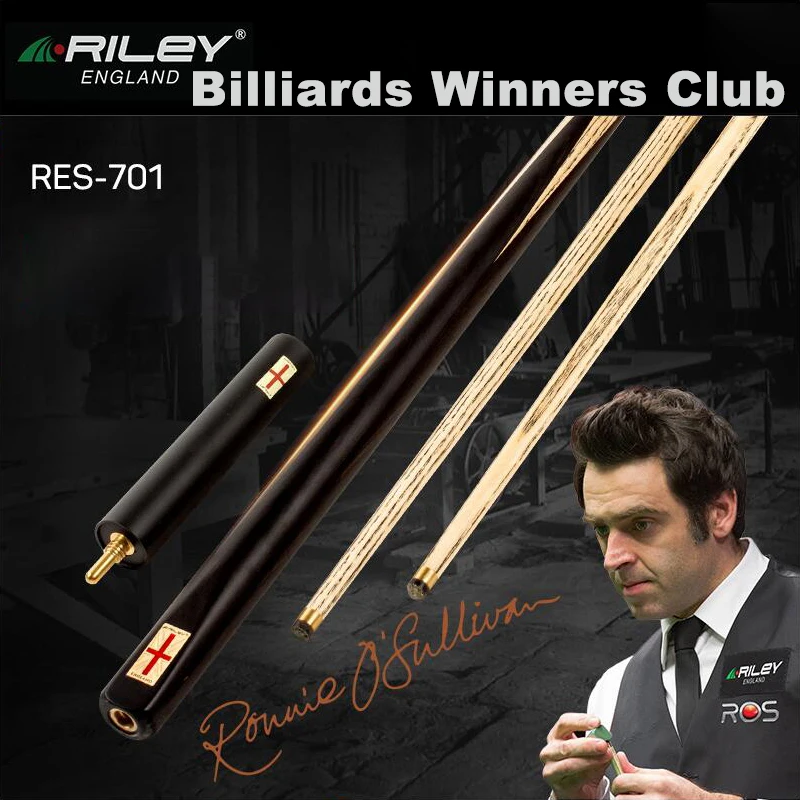 Original RILEY RES701 High end Handmade One Piece Snooker Cue with Case with Extension 9.5mm One