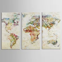 3 Pcs/Set Abstract Color Map Canvas Paintings World Map Pictures Prints On Canvas Wall Art Painting For Home Decor