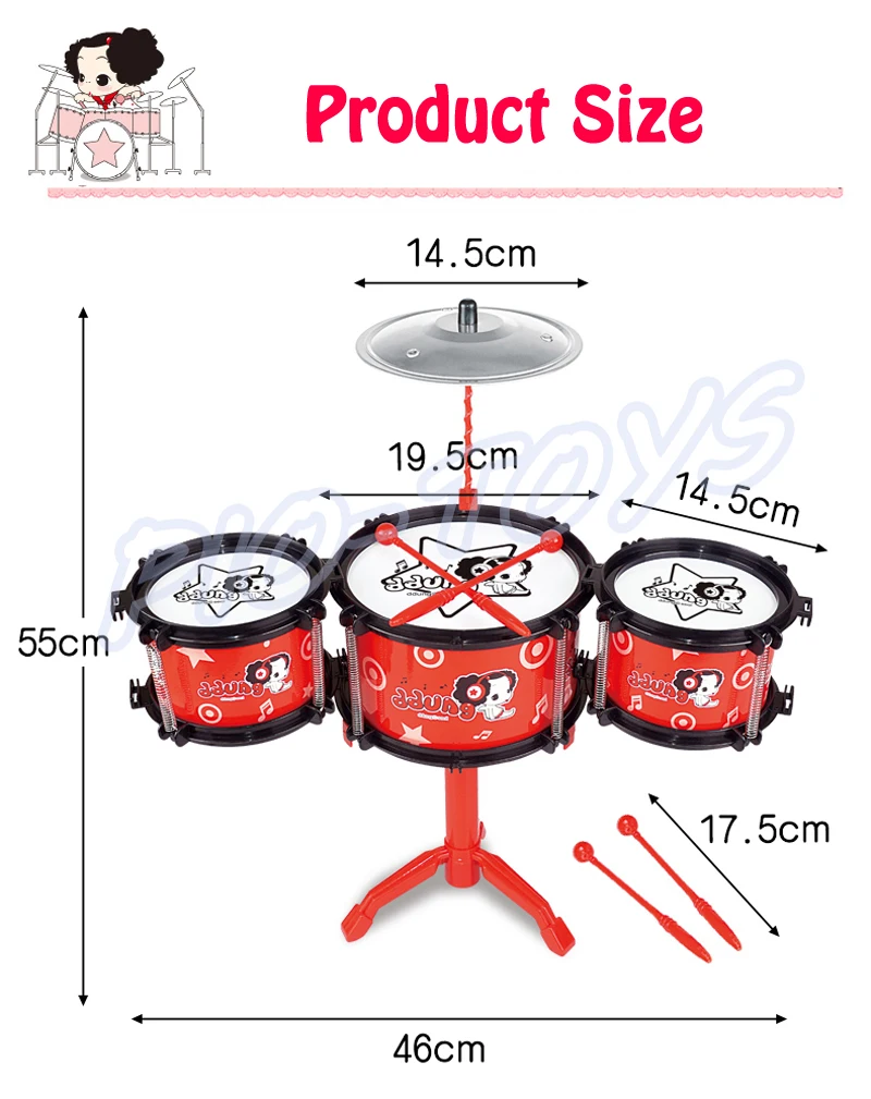 Новое поступление подарок детский набор барабанов маленький музыкальный инструмент игрушки установка ударных обучающих игр Детский Музыкальный обучающий подарок