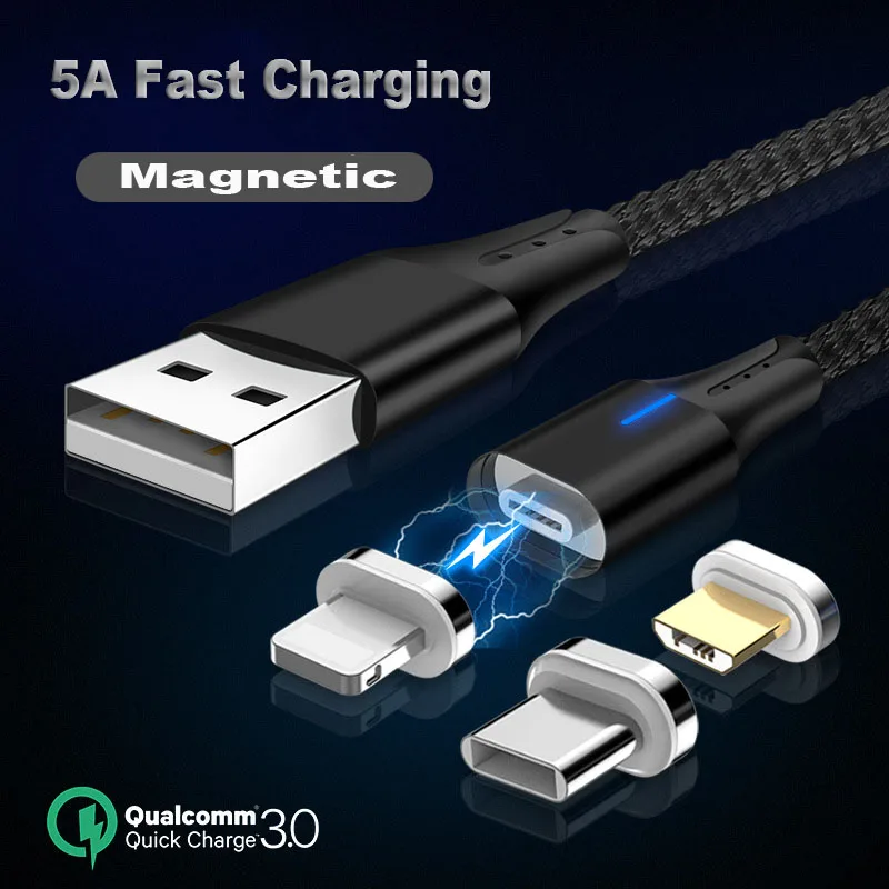 

Micro USB C Magnetic Cable 5A Super Fast Charging Phone Type-C Magnet Charger Microusb For iPhone Samsung Galaxy S10 Huawei