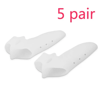Leyou 1-5 пар исправление шишки на ноге разделитель для пальцев уход за пальцами силиконовый гель для ухода за кожей ног корректоры большого пальца ноги - Цвет: White-5pairs