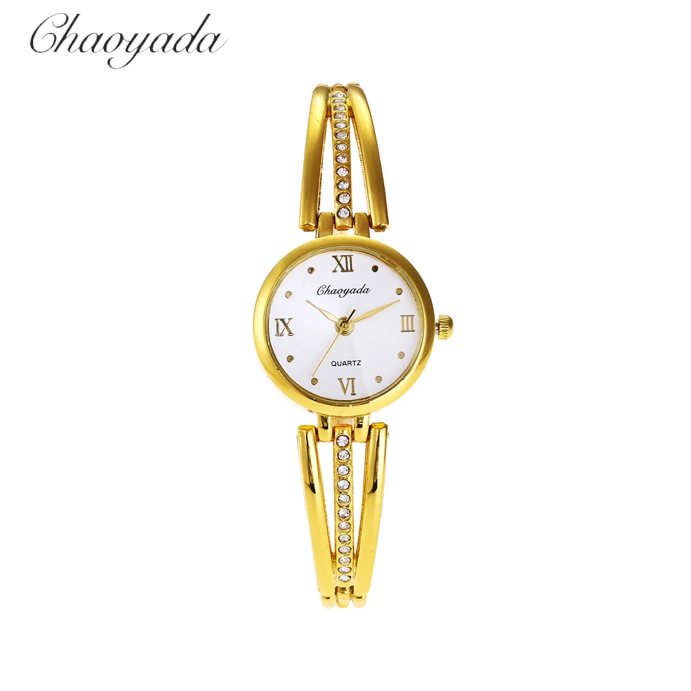CHAOYADA Golden Bracelet Watch Women Watches Rhinestone Women's Watches