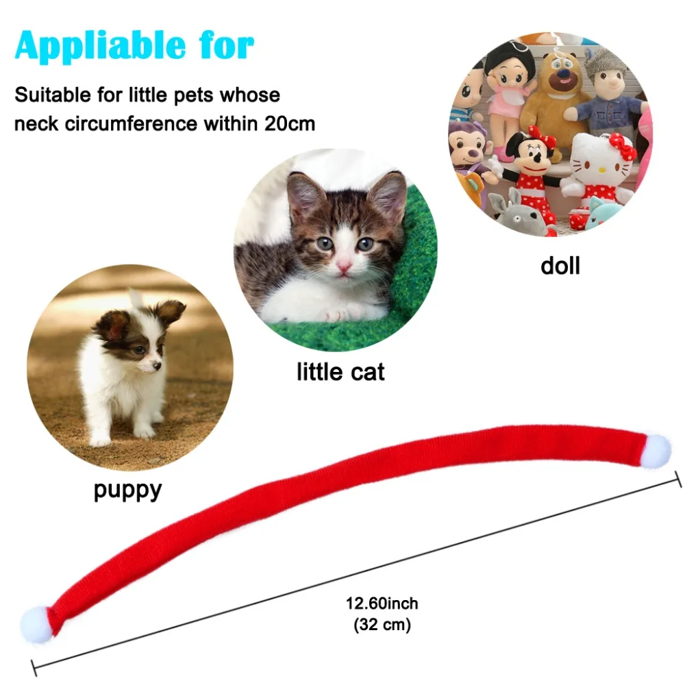 Mini Santa Scarf for Pet Dog Cat Puppy Doll Tie Neck Neckerchief Christmas Accessories (5)