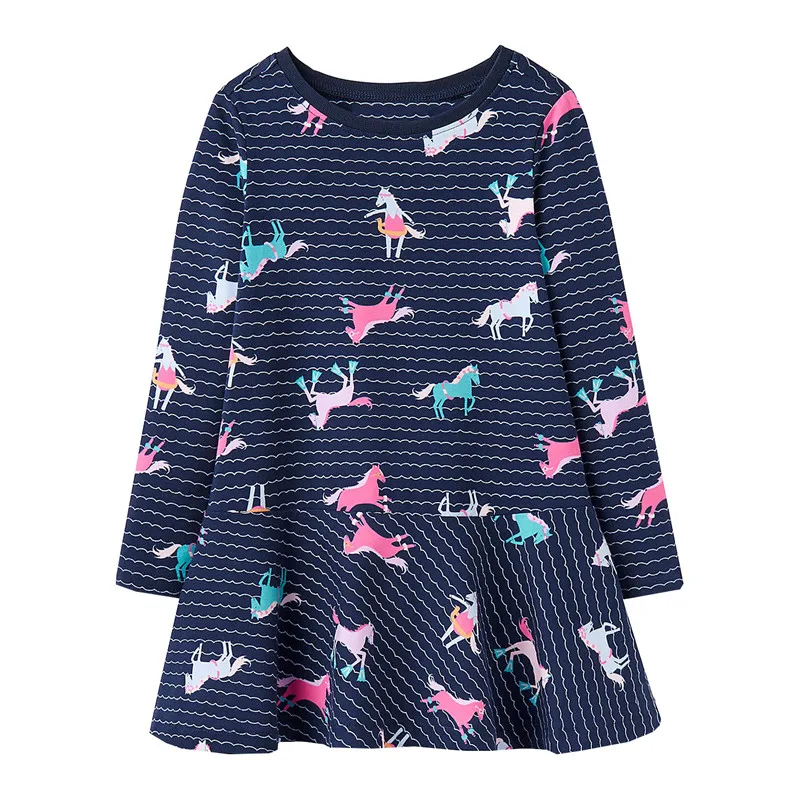 Одежда для маленьких девочек; платья с изображением животных; Топ; Новинка года; детское осеннее платье с рисунком; детская одежда с длинными рукавами; модное платье для девочек
