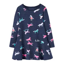 Одежда для маленьких девочек; платья с изображением животных; Топ; Новинка года; детское осеннее платье с рисунком; детская одежда с длинными рукавами; модное платье для девочек