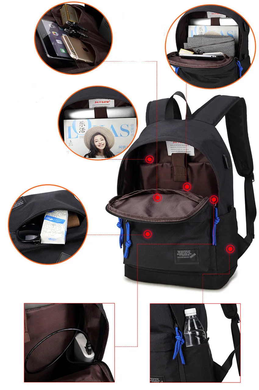 Gmilli повседневный рюкзак 14 для ноутбука Ruchsack Повседневный Бизнес зарядка через usb