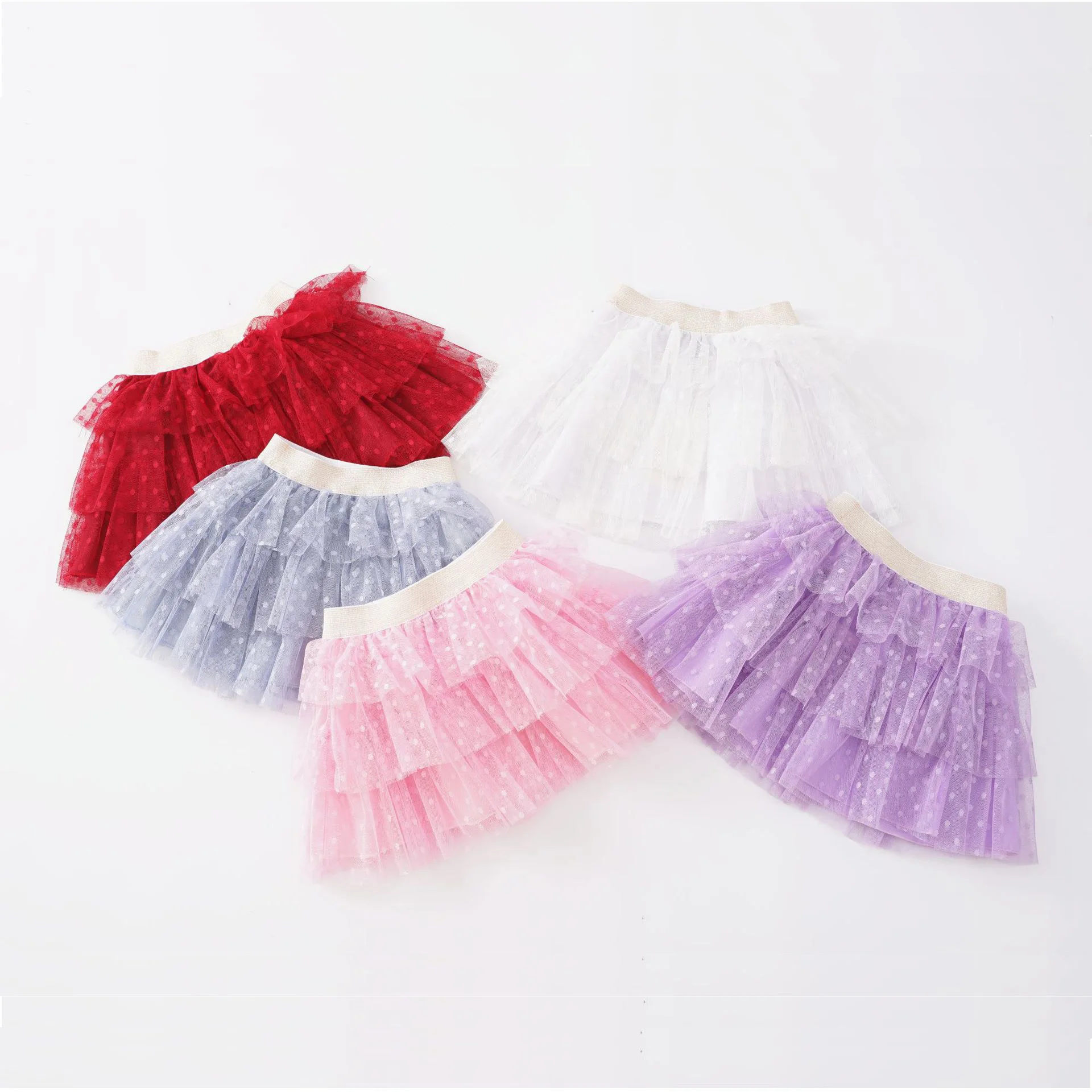 

5 pieces/lot Baby Kids Girls Princess cupcake Polka dot skirt Party Dance Ballet Tutu Skirts tule skirt girls children clothes