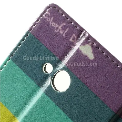 Rainbow Leather Wallet Case for Microsoft Lumia 535 / Lumia 535 Dual SIM for Nokia Lumia 535