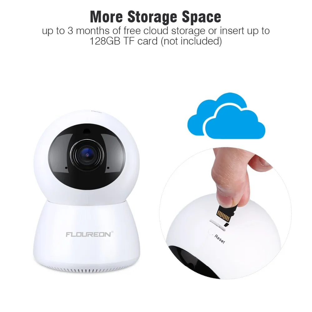 

FLOUREON 1080P Wireless Security IP Panoramic Camera Two-Way Audio Night Vision Home Surveillance IP Camera with Motion Detectio