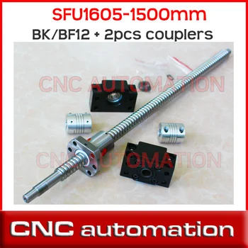 

RM1605 Ball Screw SFU1605 L= 1500mm Rolled Ballscrew + BK BF12 end support + 2pcs coupler 6.35*10mm