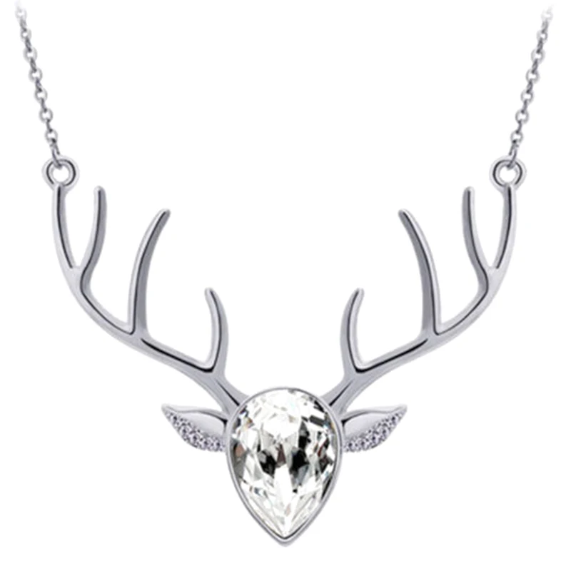 2017 New Arriving Christmas Gift Jewelry Cute Deer Head Pattern Pendant Necklace For Girls Women Party | Украшения и аксессуары