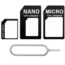 4 en 1 convertir Nano carte SIM en Micro adaptateur Standard pour iPhone7 5 5s 6 6s Plus SE 5C xiaomi 5 4 redmi 3s 4 3 huawei honour 7 8