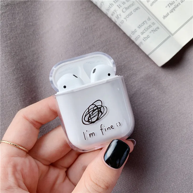 Цветочный чехол для Airpods мультфильм Прозрачный Футляр для AirPods гарнитура беспроводной Bluetooth Чехлы для Airpods Защитная крышка - Цвет: style 14