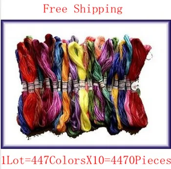 

Wholesale 8m Long,6 Strands Cross Stitch Embroidery Thread Total 4470PCS Similar DMC Thread Knitting Cotton Thread Free Shipping