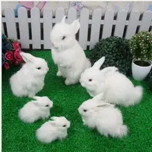 WYZHY кожа животных украшения моделирование кролик игрушки украшения дома Размеры белый кролик 17 см x 24