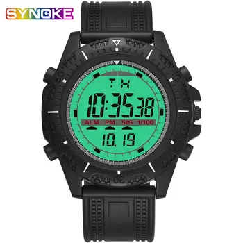 

SYNOKE Men Watches Sports Multi Function Shockproof Large Dial Clocks Fashion Alarm Waterproof Male Wristwatches for Men