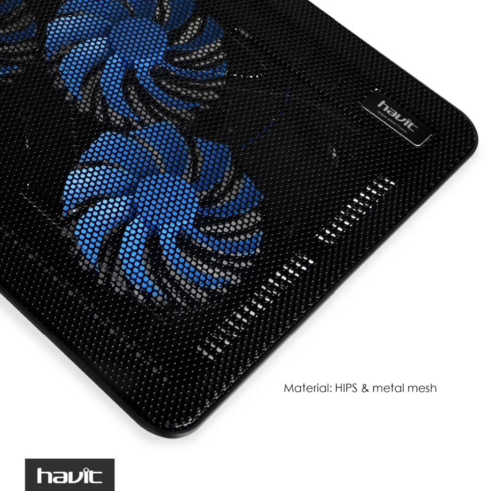 Охлаждающая подставка для ноутбука HAVIT HV F2056. Кулер + 2 USB. Стильный тонкий дизайн