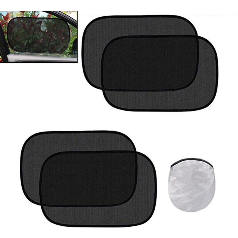 

VORCOOL 4 PCS Car Window Shade Cover Foldable Electrostatic Windows Sunshade Cling Curtain Car Sunshade Side Window Cover