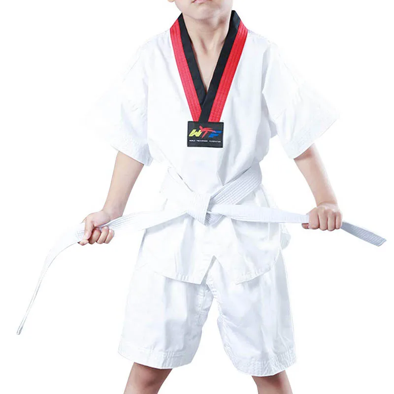 Unisex Taekwondo Clothing Adult Children Kids Karate Suit Martial Arts Training Sets Kung Fu Uniform For Women Men White Belt (6)