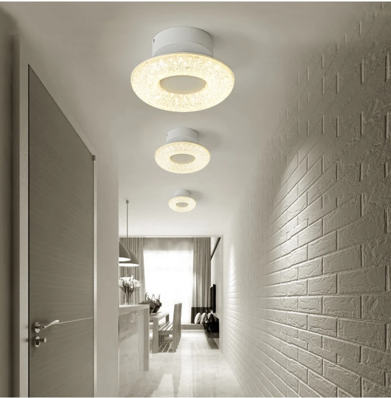 Decoração da Sala Lâmpada do Teto Luzes do Corredor Luz de Teto Bdbqbl Ferro Moderno Redonda Simples Jantar Sala Estar Quarto Branco Led 8 Luzes de teto