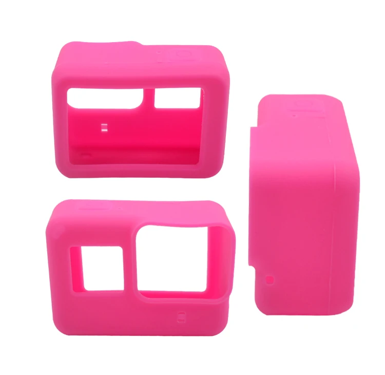 Защитный чехол мягкий резиновый силиконовый кремнезема ge объектив кепки протектор корпус для Go pro Hero 5 6 7 черный G интимные аксессуары - Цвет: Pink