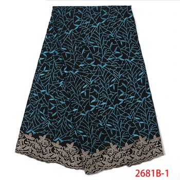 

African Lace Fabric 2019 French Lace Fabrics High Quality Nigerian Embroidered Tulle Lace Fabrics with Stones for Dress KS2681-1