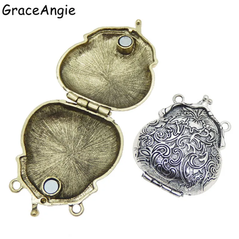 2piece)Mix Antique Silver Bronze Tone Ancient Purse Locket Alloy Charm Pendants 54*44mm OpenClose Top Jewelry Lover Gift 52609