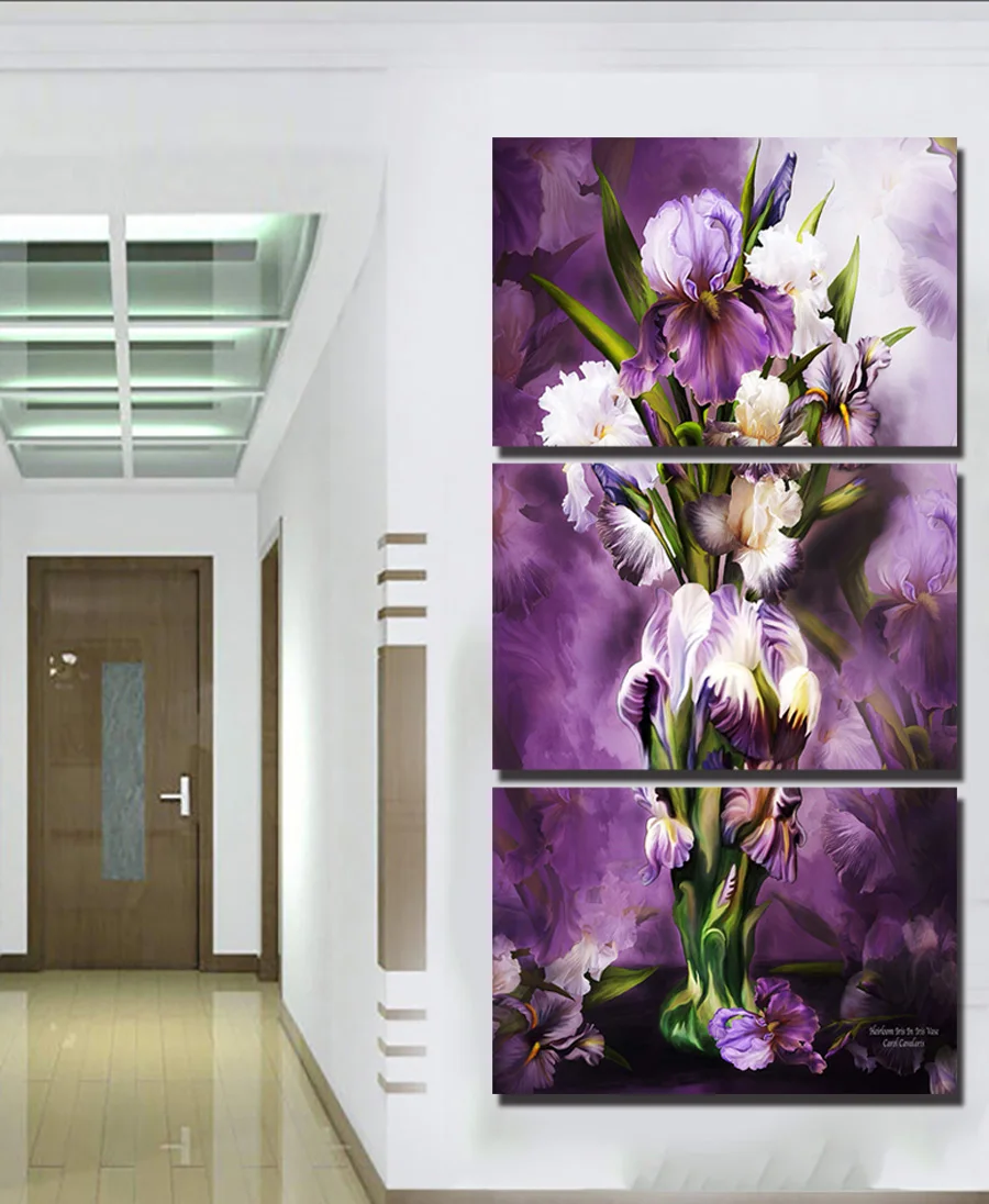 Картина на холсте настенные художественные картины украшение для гостиной принты красивые фиолетовые цветы большие HD модульные картины без рамки