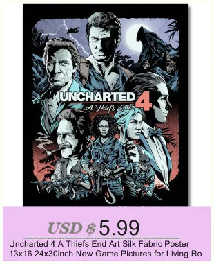 Uncharted 4 A Thiefs End художественная шелковая ткань плакат 13x20 24x36 дюймов новая игра картинки для гостиной настенный Декор 008