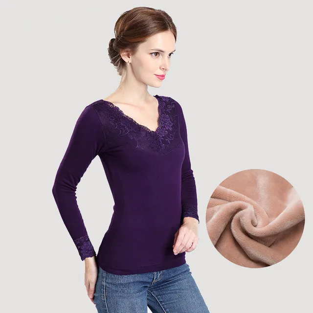 plus size thicker velvet winter womens thermal tops seamless bodycon plus size thermal shirts