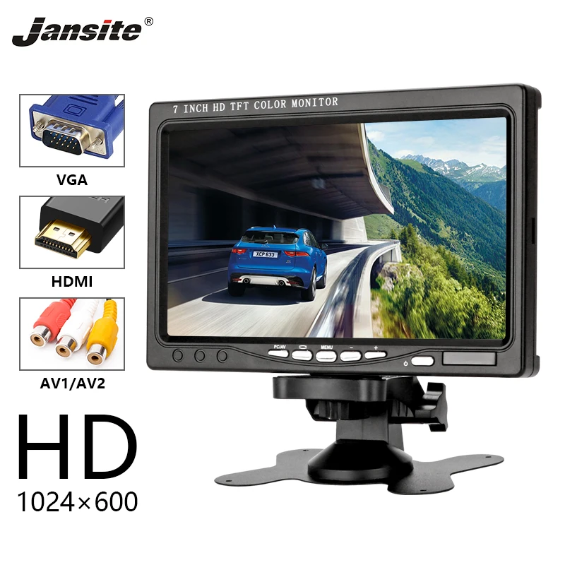 

Jansite 7" Car Monitor HD IPS Display can used for computer HDMI monitor Reverse Assistance Camera Paking System 18IR LED camera