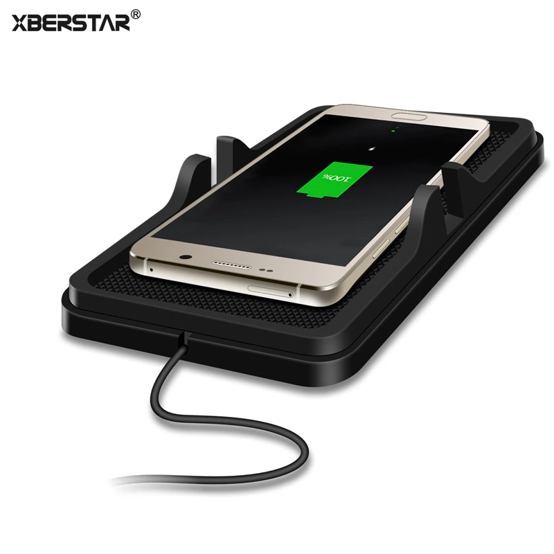 

Qi Wireless Car Charger For Samsung S8 S8 Plus Dashboard Holder Mount Non-Slip Silicone Universal Mat Stand For iphone 7 LG Moto