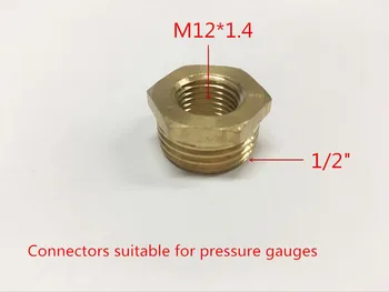 

Brass Reducer1/2" BSP Male Thread to m12*1.4" Female Thread Reducing Bush adapter Fitting /Special on pressure gauge