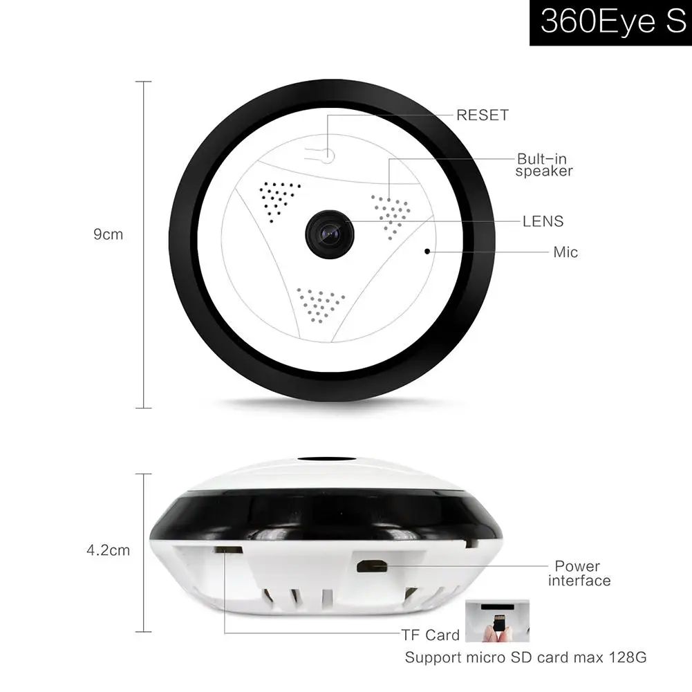 Coromose мини беспроводная Wifi цифровая видеокамера 360 градусов панорамная 200 Вт