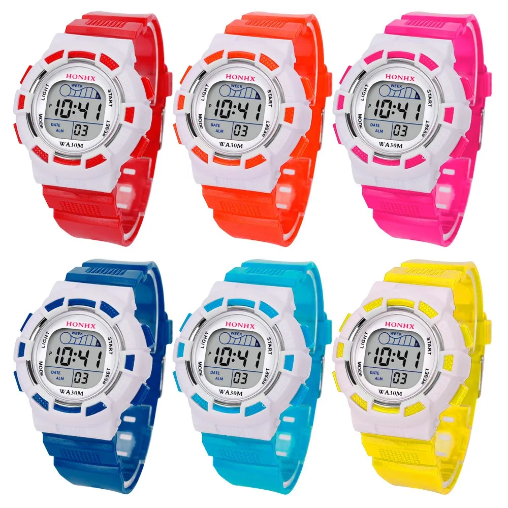 Waterproof Children Boys Digital LED Sports Watch Kids Alarm Date Watch Gift Watches Men Relogio