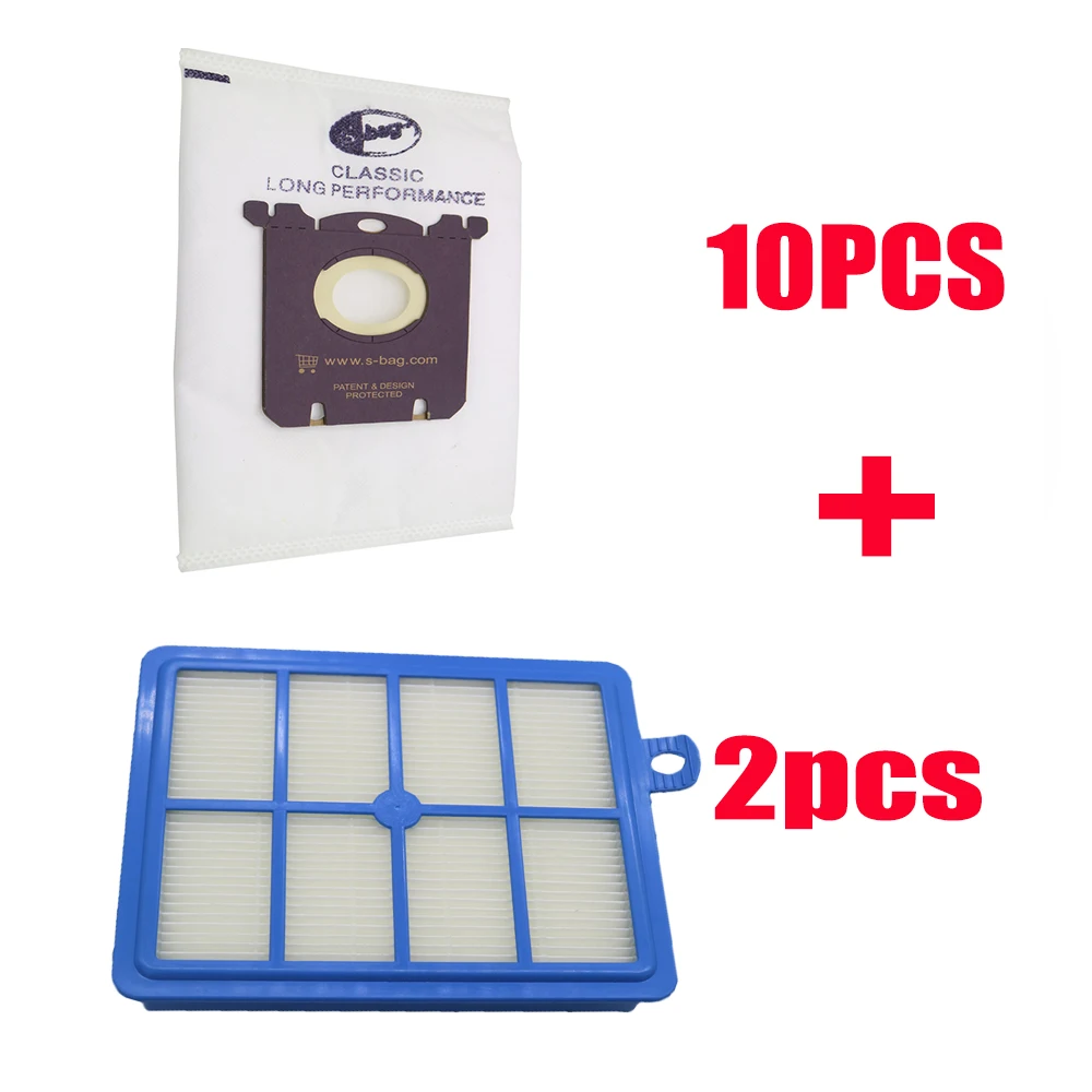 

12pcs/set Free Shipping 2 Replacement hepa filter 10pcs Dust Bags for Electrolux Vacuum Cleaner filter electrolux hepa and S-BAG
