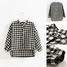 Cotton Children’s Blouses Girls Plaid Shirts Long Sleeve 2017 New Autumn Kids Top For Toddler Child Clothing casual girls tees