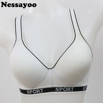 

100% cotton seamless solid underwear brassiere Vest Bra 38C 40 side closure active lingerie bra fashion strapless bras for women