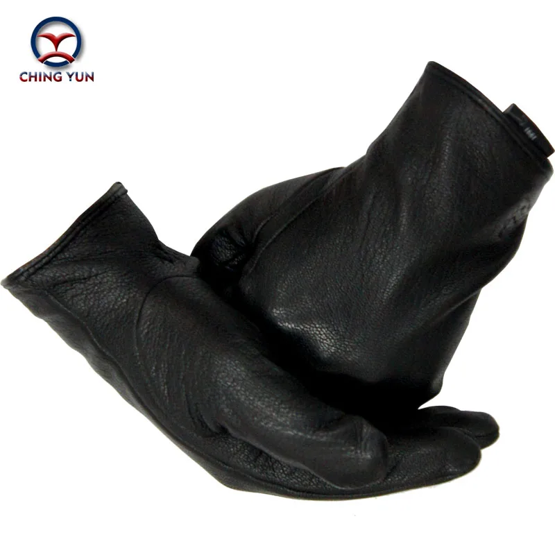 Kaufen Winter mann deer haut lederhandschuhe männlichen warme weiche männer armmanschette schwarz männer fäustlinge imitate kaninchenfell 70% wolle lining 04