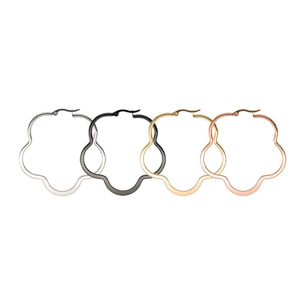 

Large Plum hoop earrings for women jewellery gold big round earrings circle hypoallergenic stainless steel jewelry for women