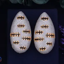GODKI 57mm New Arrival Luxury Trendy 3D Waterdrop Fish Bone Full Mirco Cubic Zirconium Naija Wedding Earring Fashion Jewelry