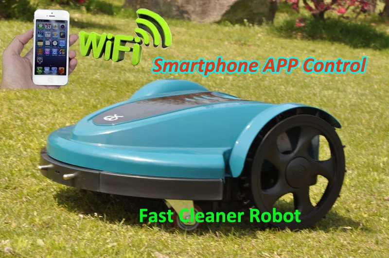  Free Shipping SmartPhone App Wifi Control Robot Grass Mower Machine With Lead-acid batteryrange fun