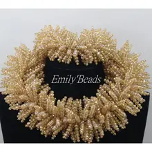 Массивные нигерийские Свадебные африканские бусы комплект ювелирных изделий индийские свадебные бусы ожерелье Ювелирные наборы Новинка AMJ961