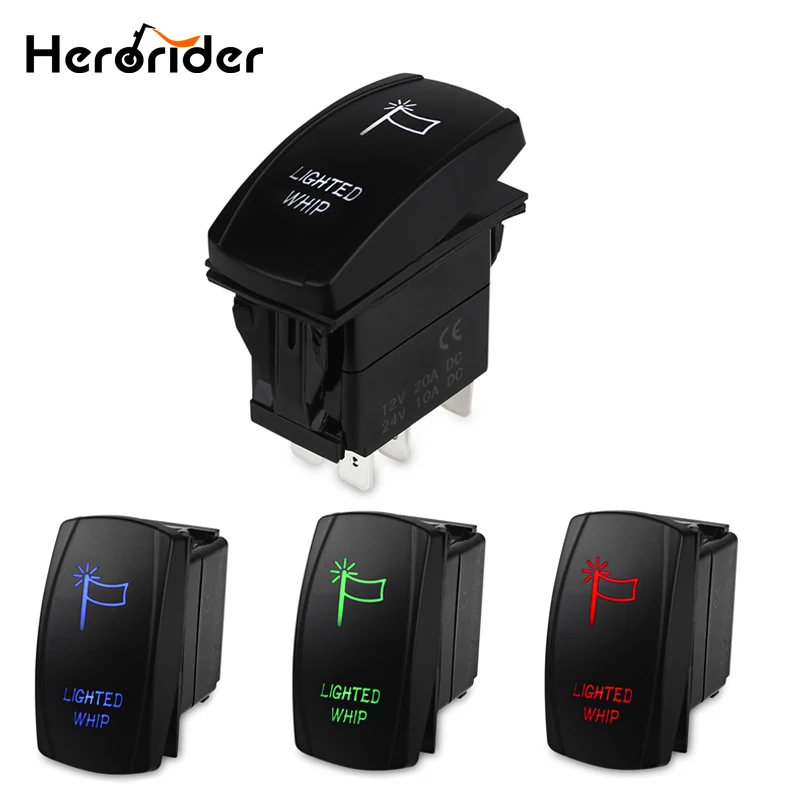 

Herorider Car Switch Boat Truck Light Led Toggle Switch 5pin Waterproof Bar Style Blue Toggle Rocker Reverse Rear Switch 12V