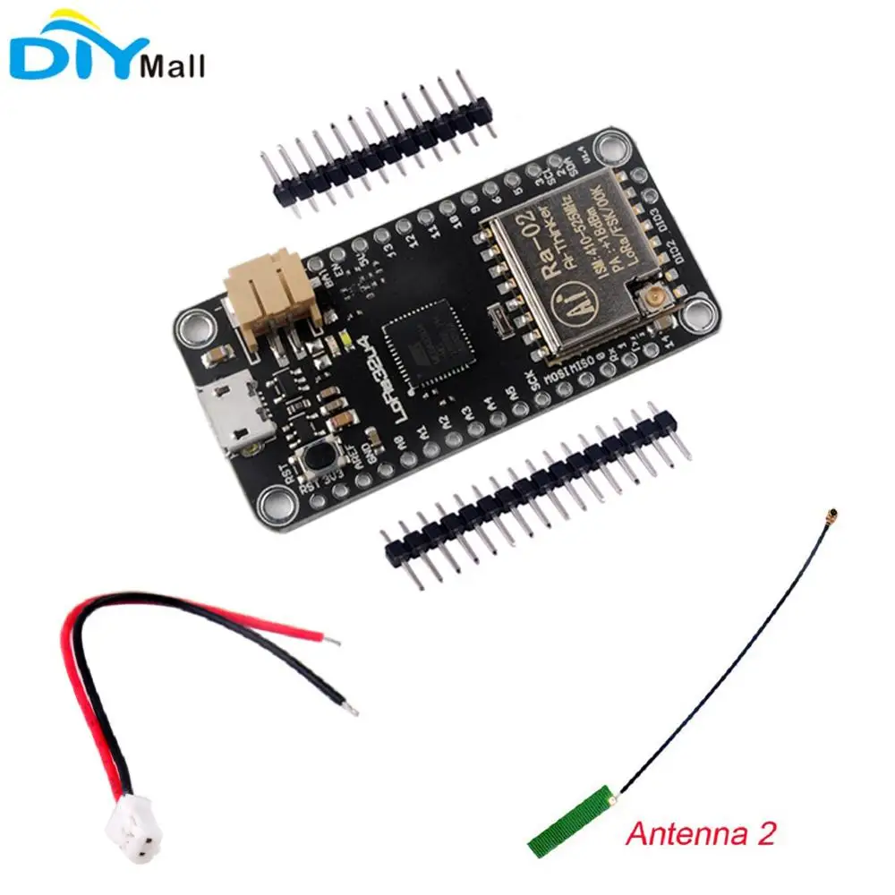 433 МГц LoRa32u4 Ra-02 1 км LoRa приемопередатчик Wi-Fi модуль Atmega328 SX1278 LiPo JST разъем антенны для Arduino - Комплект: LoRa32u4 Antenna-2