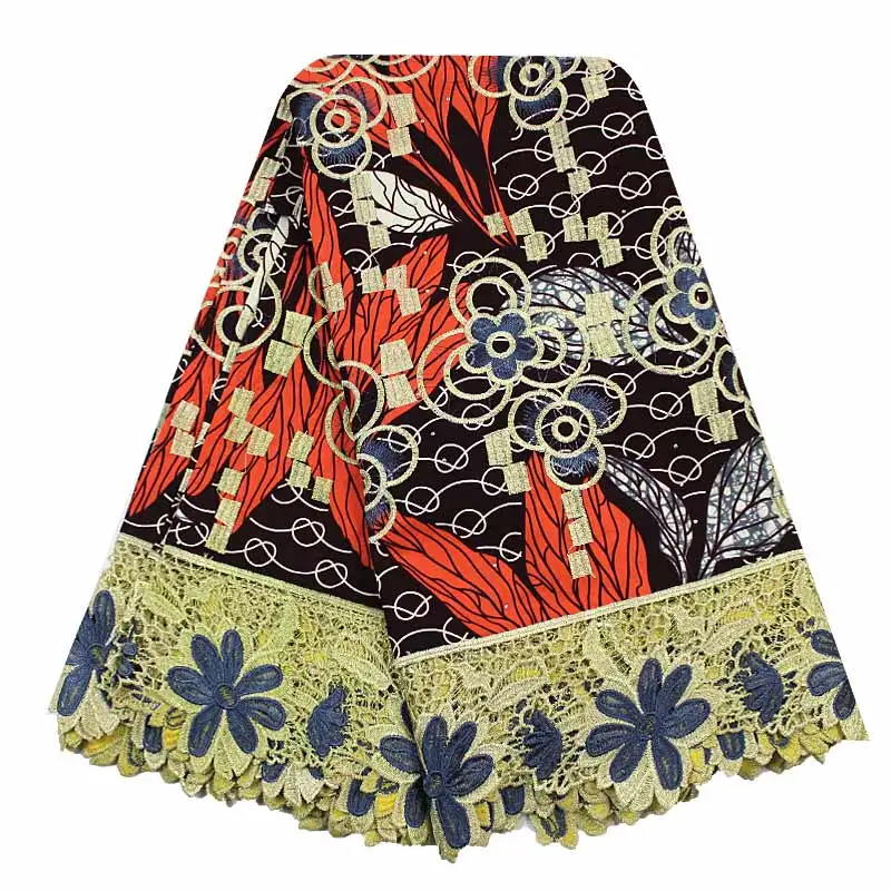 

Ankara african prints wax fabric Unique design multicolor african wax lace fabric nigeria guipure lace for dress