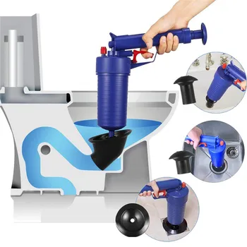 

New High Pressure Powerful Manual Sink Plunger Opener Cleaner Pump Air Power Drain Blaster Gun For Bath Toilets Bathroom Show