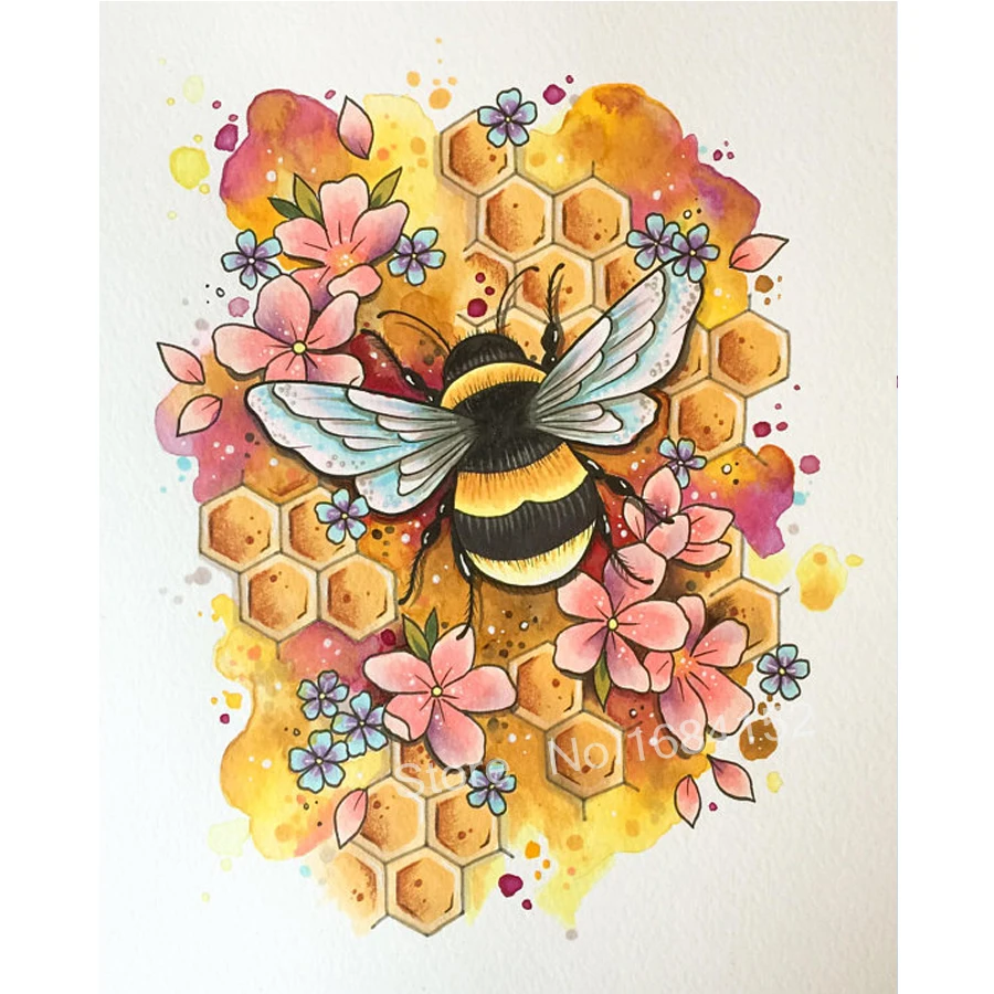 

5d diamond painting Bee flowers full drill DIY Diamond Embroidery Cross Stitch diamond Mosaic picture of Rhinestone mothers day